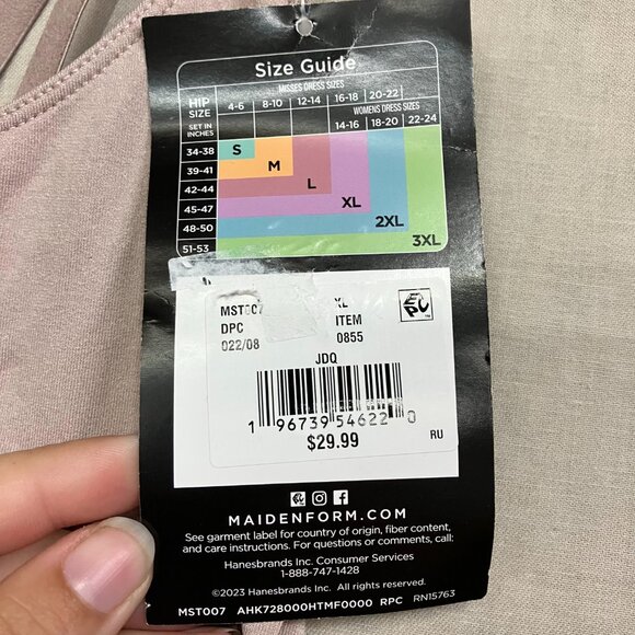 Maidenform Women's XL Blush Shapewear Seamless Mid Thigh Bodysuit Light Shaping - Picture 13 of 15